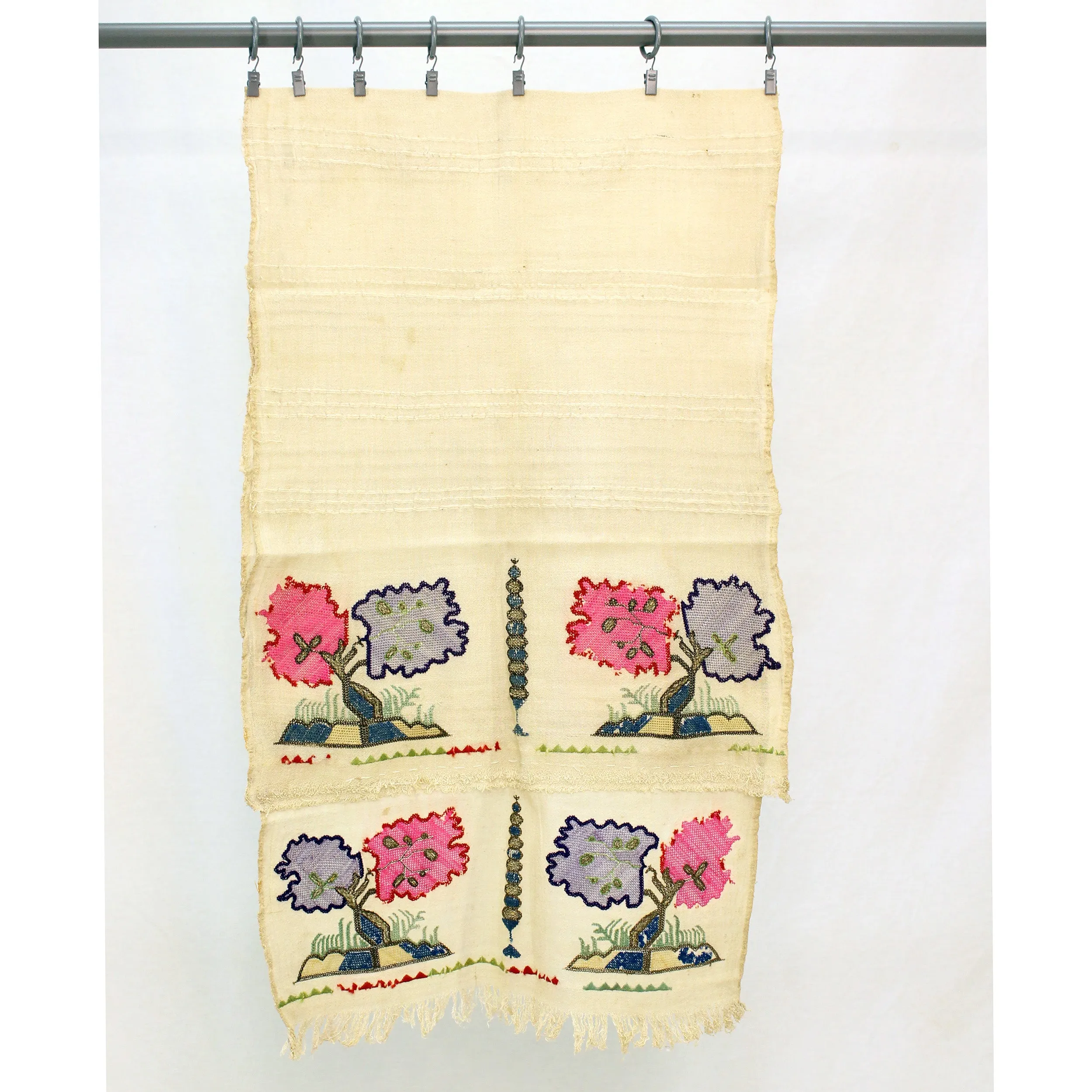 Antique Ottoman Embroidered Yaglik Napkin or Waist Sash